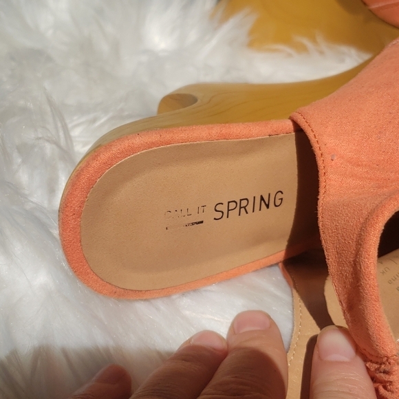 Call It Spring Orange Peep Toe Wedges 7 OVERGAARD - Picture 5 of 13